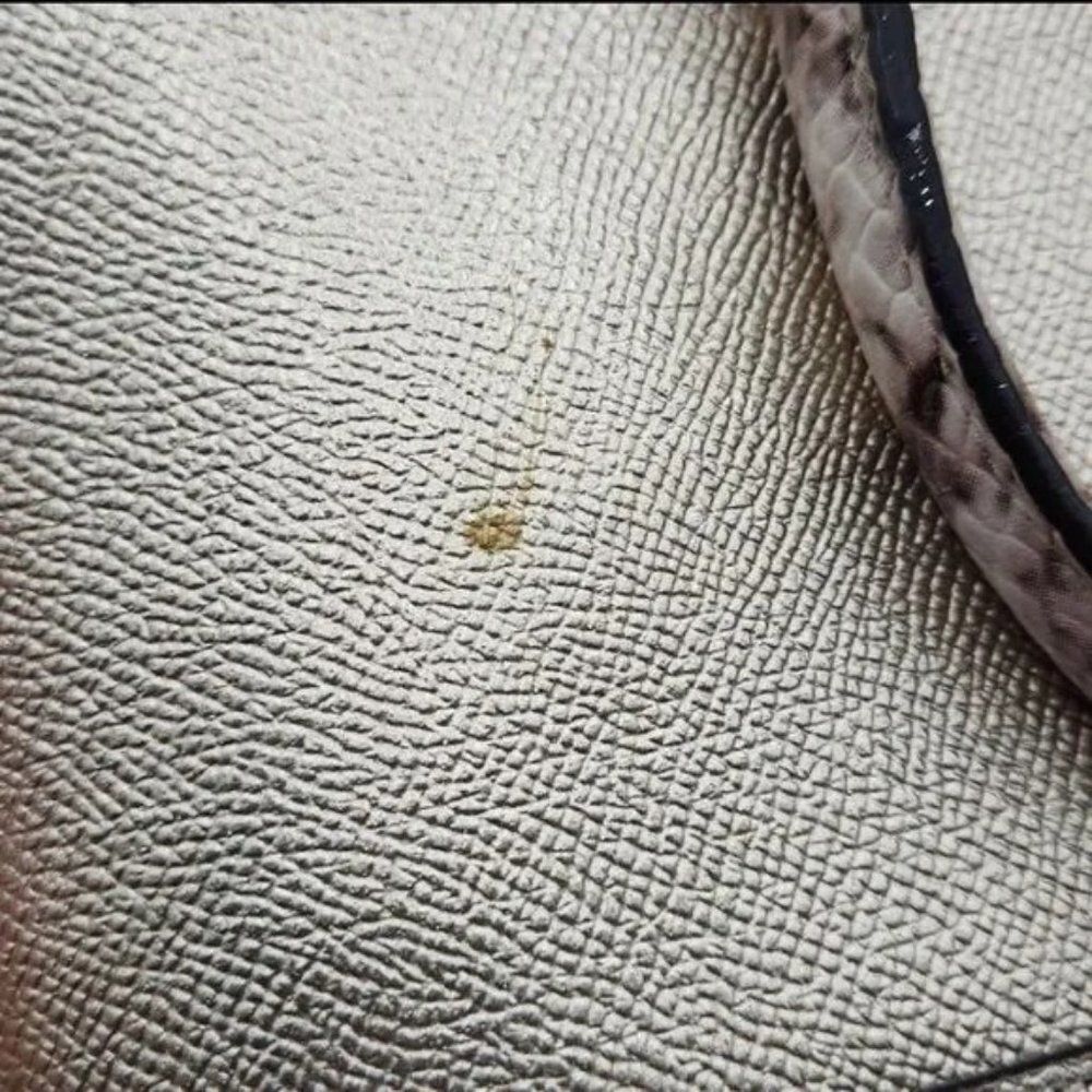 Coach Metallic Gold Dome Satchel with Snake-Print Strap - Picture 10 of 10